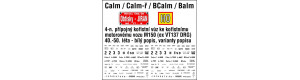 Obtisky Calm/Calm-ř/Balm-ř/BCalm - 4-nápr. příp. koř. vůz k M150, různé varianty, bílý popis, H0, Jiran H228